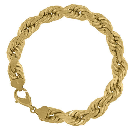 10kt-Gold Solid Rope Chain 10mm-