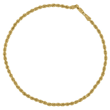 10kt-Gold Solid Rope Chain 2.5mm-