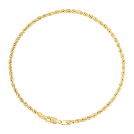 10kt-Gold Solid Rope Chain 2.5mm-