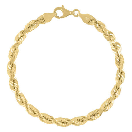 10kt-Gold Solid Rope Chain 6mm-