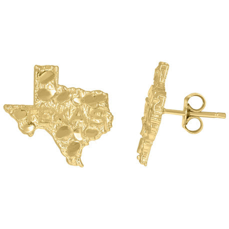 10Kt Gold Texas Nugget Earrings