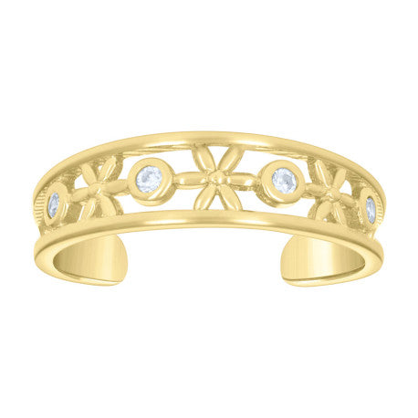 10Kt Gold Cz Toe Ring