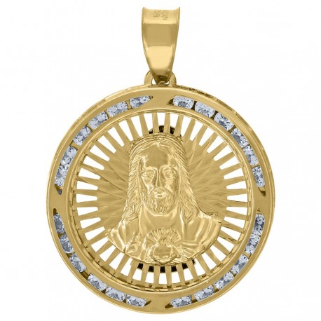10Kt Gold Tri-Color Double Sided Pendant