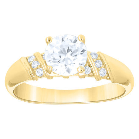 10Kt Gold Trio Cz Ring