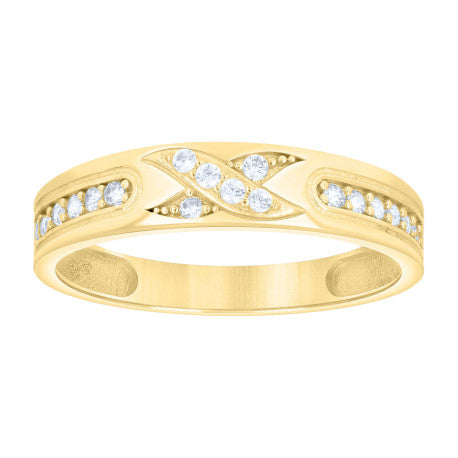 10Kt Gold Trio Cz Ring