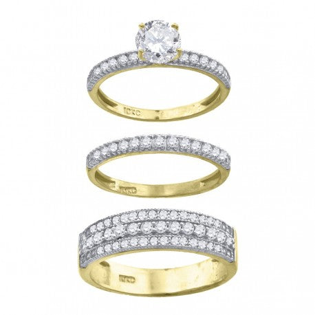 10Kt-Gold Trio Ring