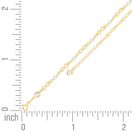 10Kt Gold Turkish Anklet 10" (9"+1")