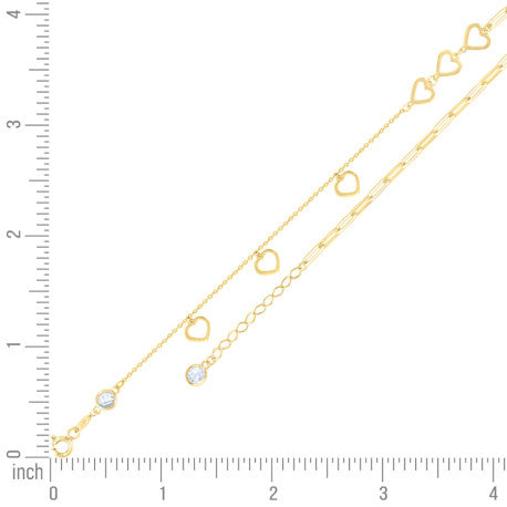10Kt Gold Turkish Anklet 10" (9"+1")