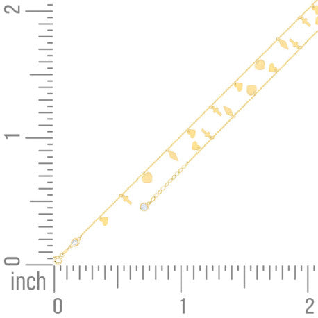 10Kt Gold Turkish Anklet 10" (9"+1")