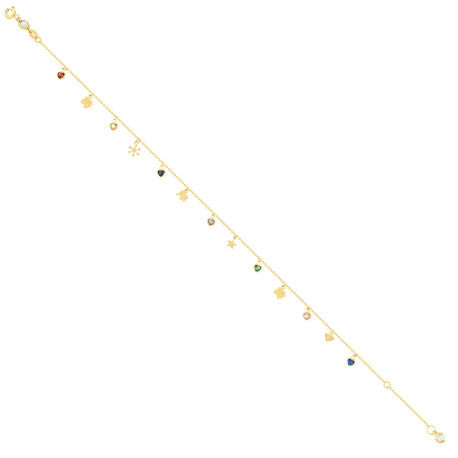 10Kt Gold Turkish Anklet 10" (9"+1")