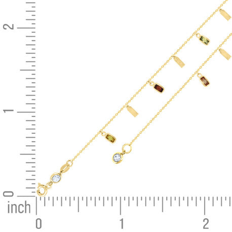10Kt Gold Turkish Anklet 10" (9"+1")