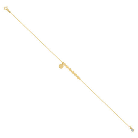 10Kt Gold Turkish Anklet 10"