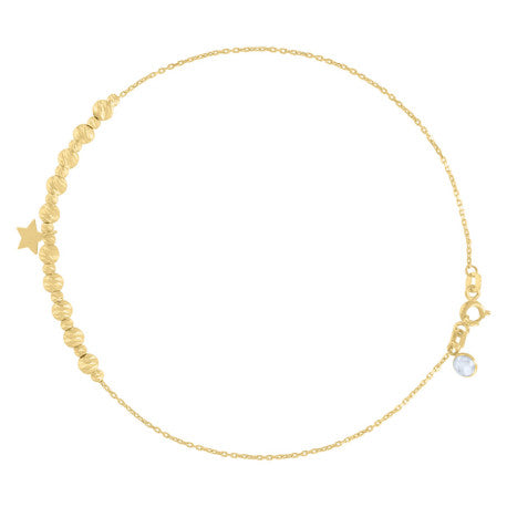10Kt Gold Turkish Anklet 10 "