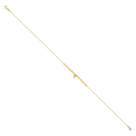 10Kt Gold Turkish Anklet 10"