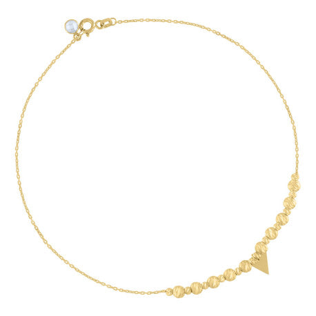 10Kt Gold Turkish Anklet 10"