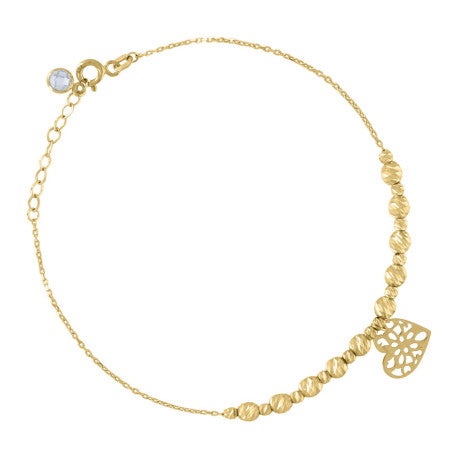 10Kt Gold Turkish Anklet 8 "