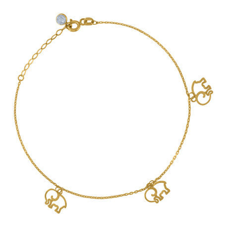 10Kt Gold Turkish Anklet 8"