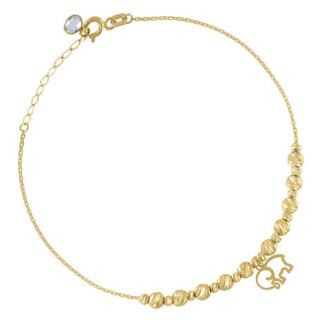10Kt Gold Turkish Anklet 8"