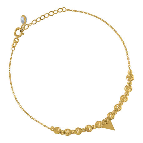 10Kt Gold Turkish Anklet 8"