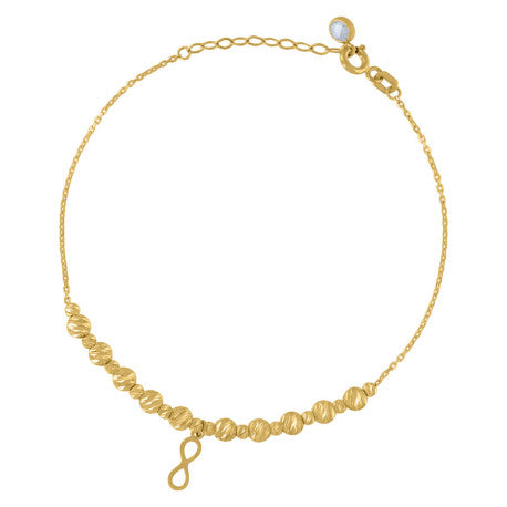 10Kt Gold Turkish Anklet 8"
