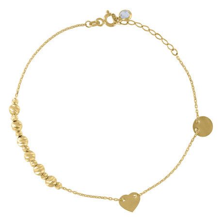 10Kt Gold Turkish Anklet 8"