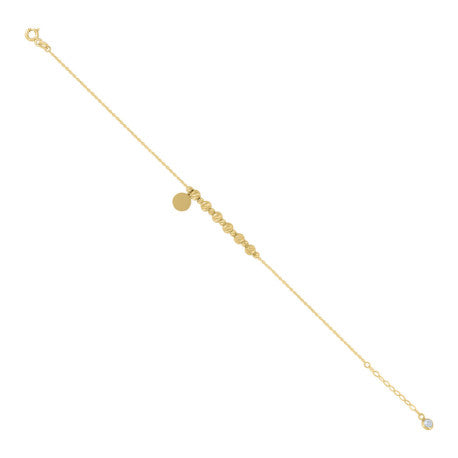 10Kt Gold Turkish Anklet 8"