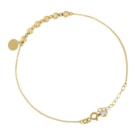 10Kt Gold Turkish Anklet 8"