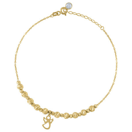 10Kt Gold Turkish Anklet 8"