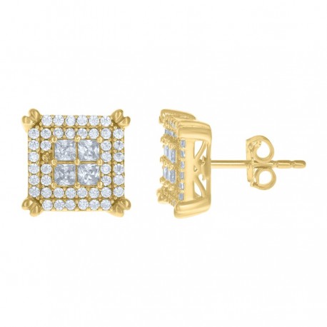 10Kt Gold Turkish Cz Earrings