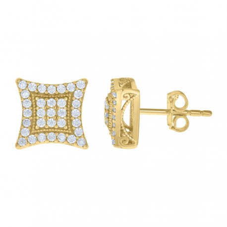 10Kt Gold Turkish Cz Earrings