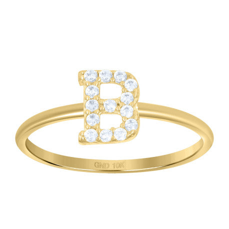 10Kt Gold Turkish Ring Initial Letter "B"