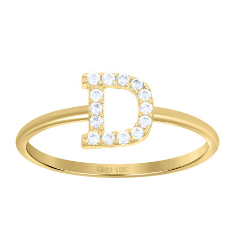 10Kt Gold Turkish Ring Initial Letter "D"