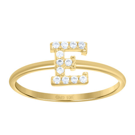 10Kt Gold Turkish Ring Initial Letter "E"