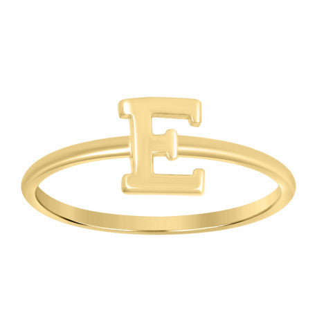 10Kt Gold Turkish Ring Initial Letter "E"