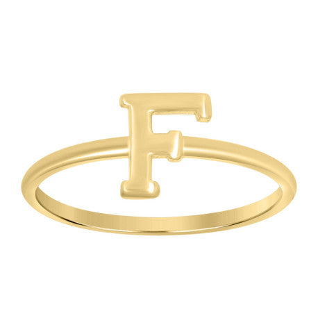 10Kt Gold Turkish Ring Initial Letter "F"