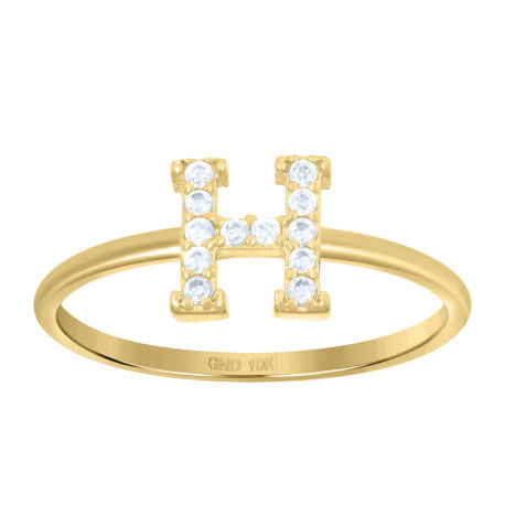 10Kt Gold Turkish Ring Initial Letter "H"