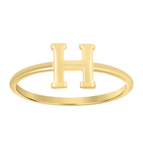 10Kt Gold Turkish Ring Initial Letter "H"