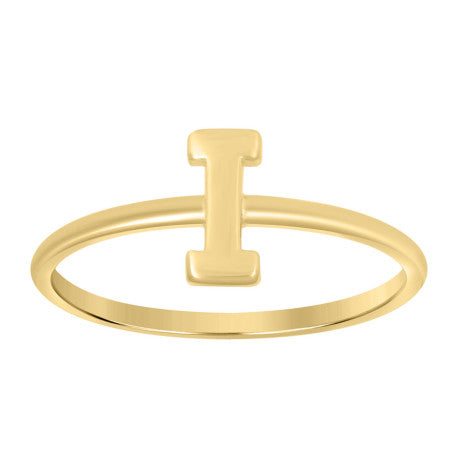 10Kt Gold Turkish Ring Initial Letter "I"