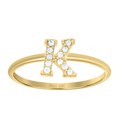 10Kt Gold Turkish Ring Initial Letter "K"