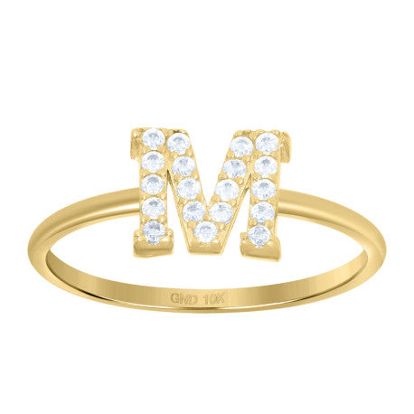 10Kt Gold Turkish Ring Initial Letter "M"