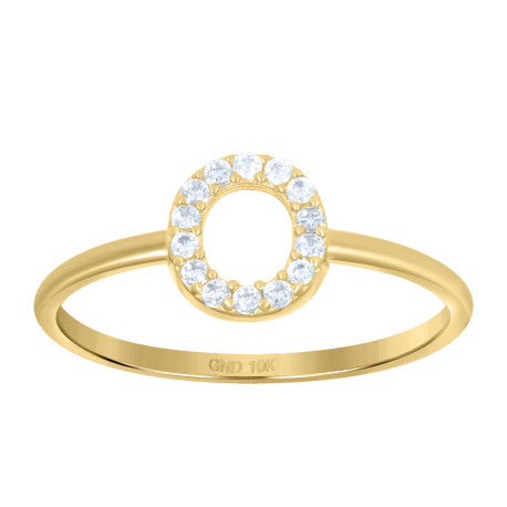 10Kt Gold Turkish Ring Initial Letter "O"