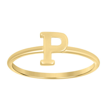 10Kt Gold Turkish Ring Initial Letter "P"