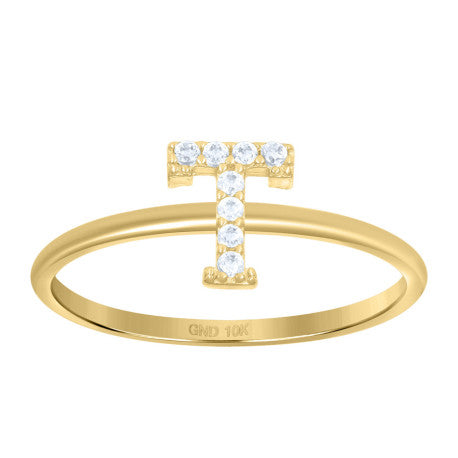 10Kt Gold Turkish Ring Initial Letter "T"