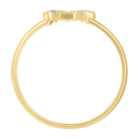 10Kt Gold Turkish Ring Initial Letter "W"