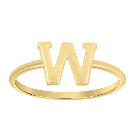 10Kt Gold Turkish Ring Initial Letter "W"