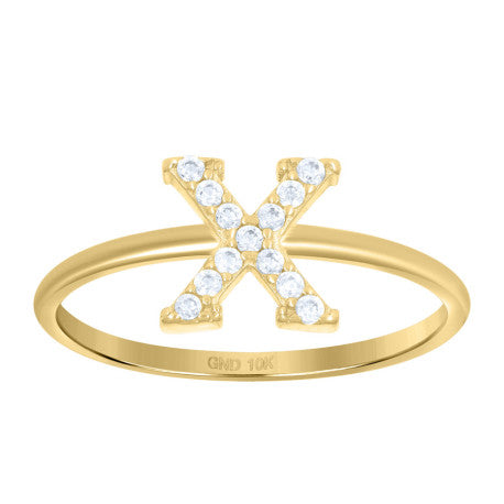 10Kt Gold Turkish Ring Initial Letter "X"