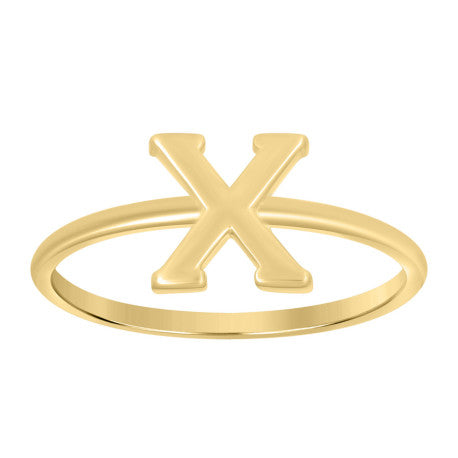 10Kt Gold Turkish Ring Initial Letter "X"