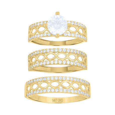 10Kt Gold Turkish Trio Ring