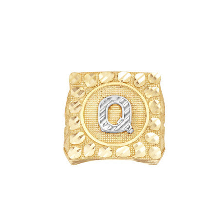 10Kt Gold Ultra Light Nugget Ring Initial Letter "