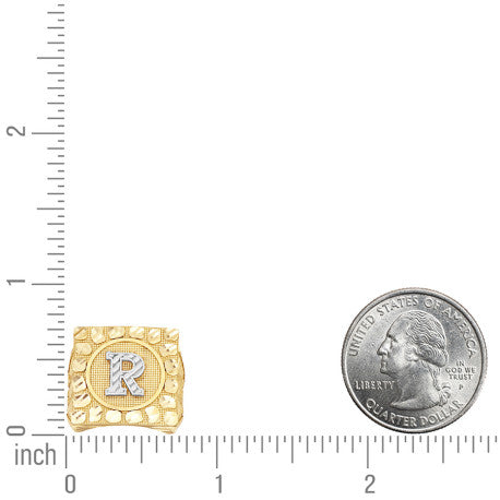 10Kt Gold Ultra Light Nugget Ring Initial Letter "